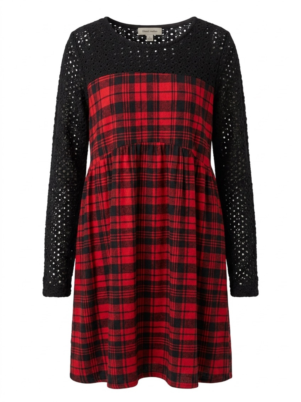 Haptics Red and Black Plaid Women's Dress